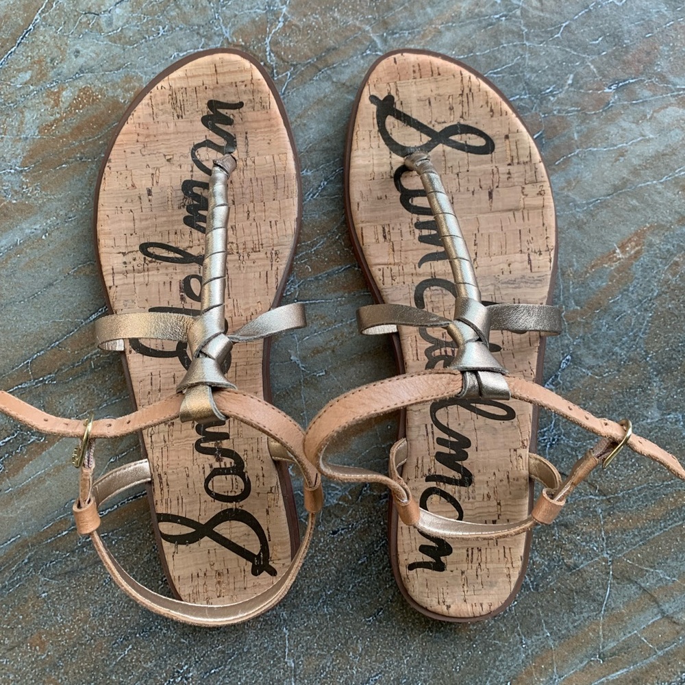 Sam Edelman gold/metalic flat sandals